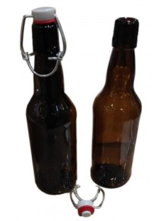 Stiklinis butelis alui 0,5l su daugkartiniais kamščiais, 24 vnt.